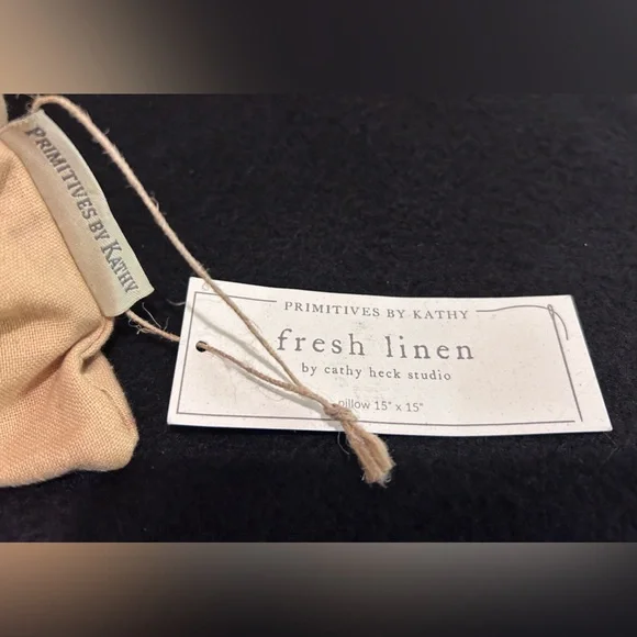 2 Cream Pumpkin / Floral Linen Embroidered Pillows 15” - Picture 3 of 8